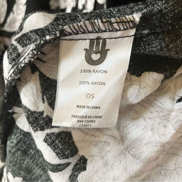 Spiritual Gangster Maya Black Floral Boho Casual Hippie Tie Waist Robe Kimono OS - Picture 10 of 10